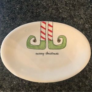 Rae Dunn Mengenta Holiday Elf Oval Plate